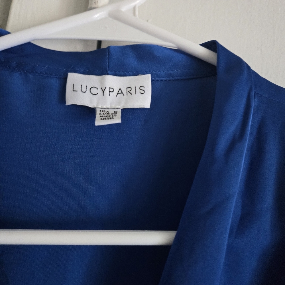 Lucy Paris Vibrant Blue Button-Down Shirt. Size S - Picture 3 of 11